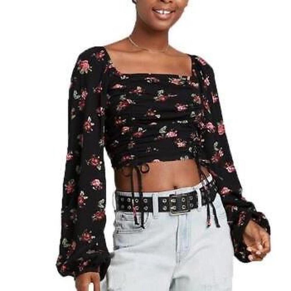 Wild Fable Women's Black Crop-top